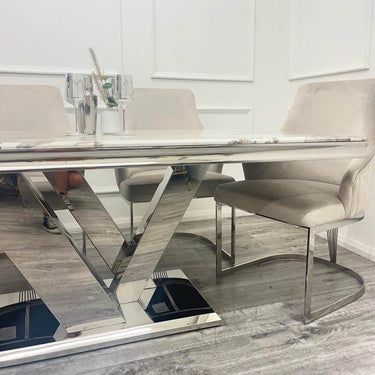 Venice 1.8m Dining Table - Luxe Marble Or Glass Top, Scratch Resistant, Seats 6 - UK Luxury Furniture